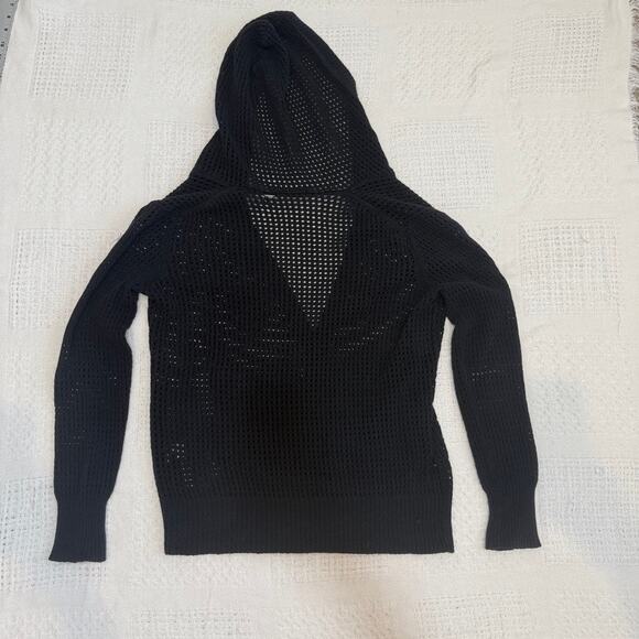 Alexander Wang medium crochet button front hooded sweater top SP 3016 - Picture 7 of 9